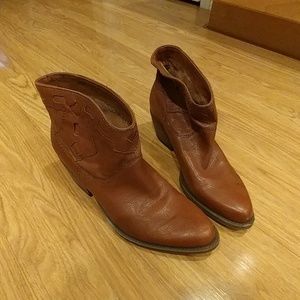 Leather ankle booties